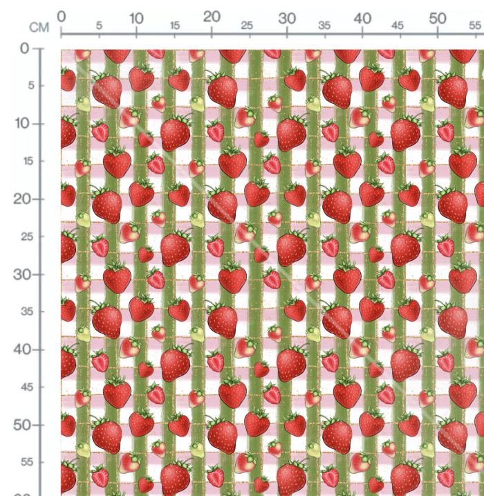 Tissu Imprimé Fraises Rouge et Vert, 10 tissus au choix – Image 2