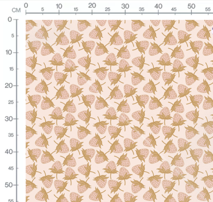 Tissu Imprimé Fraises Sepia, 10 tissus au choix – Image 3