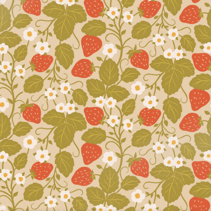 Tissu Imprimé Fraises Vintage, 10 tissus au choix