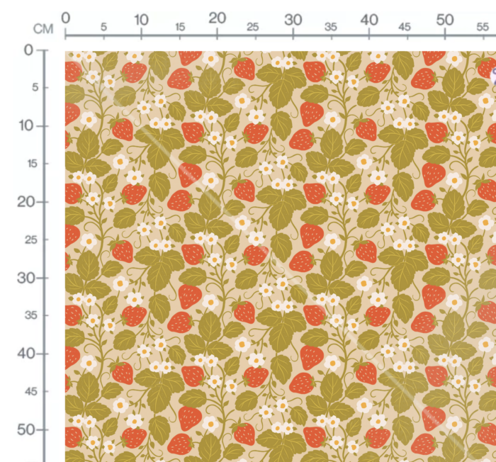 Tissu Imprimé Fraises Vintage, 10 tissus au choix – Image 3