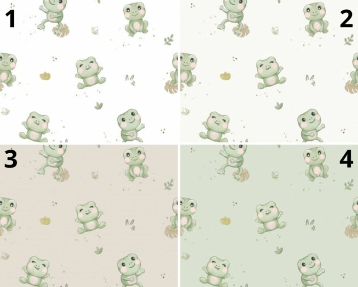 Tissu Imprimé Grenouille Adorable, 4 coloris et 10 tissus au choix – Image 3