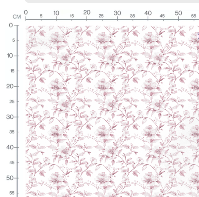 Tissu Inspiration Toile de Jouy Fleurs Harmonie Rose, 11 tissus au choix – Image 2