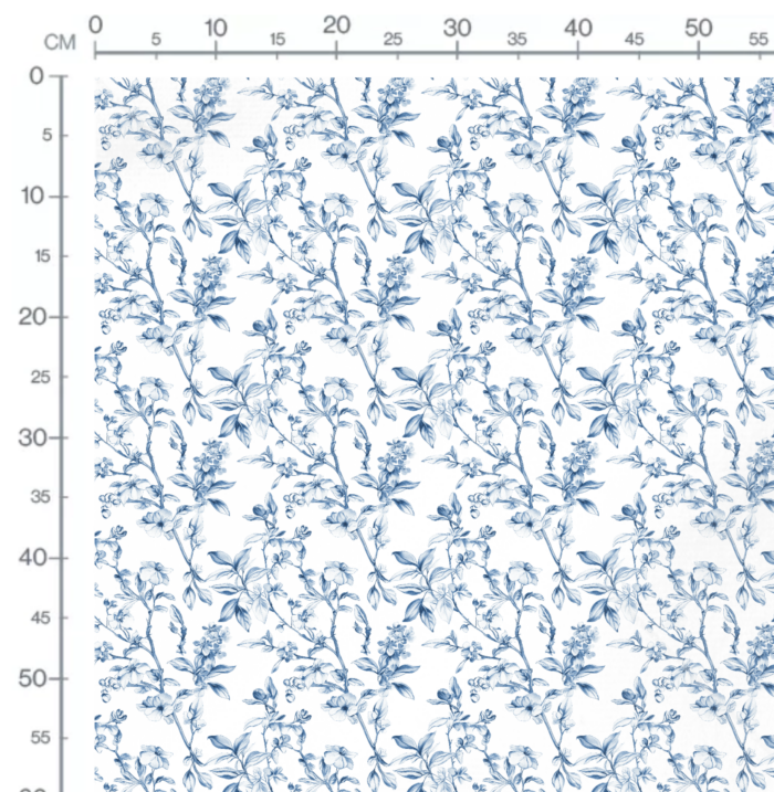 Tissu Inspiration Toile de Jouy Fleurs Printemps Bleu, 11 tissus au choix – Image 2